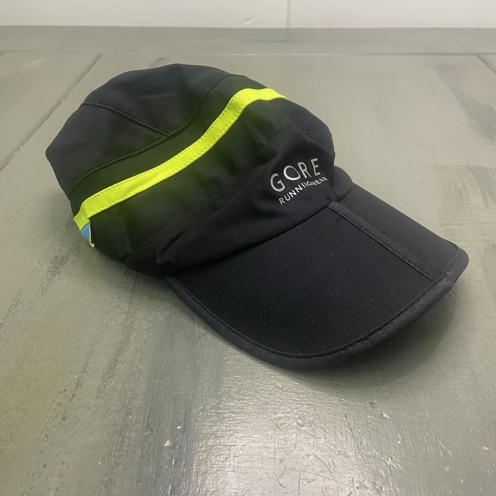 Gore Running Wear Foldable Hat Black Windstopper 5 Panel Reflective One Size